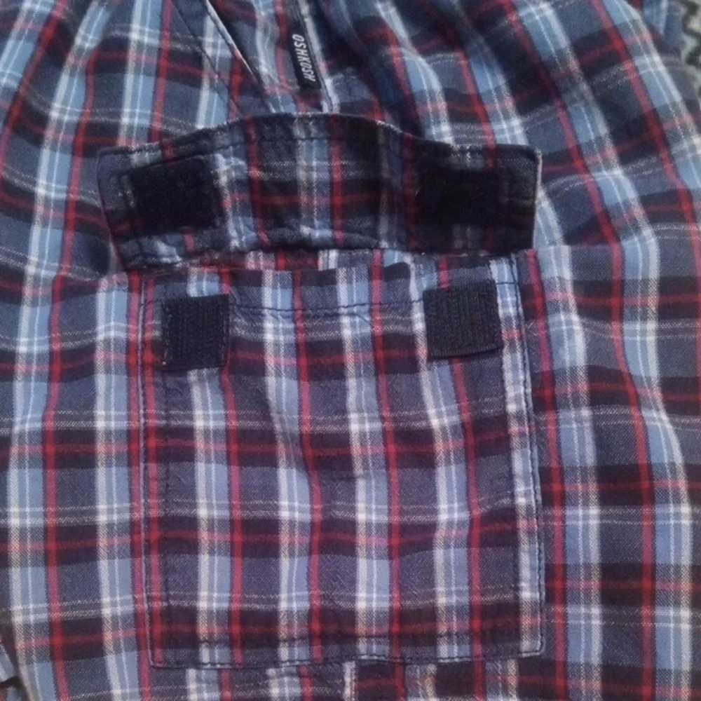 OshKosh B'gosh Blue and Red Plaid Shorts with Elastic Waistband And 4 Pockets